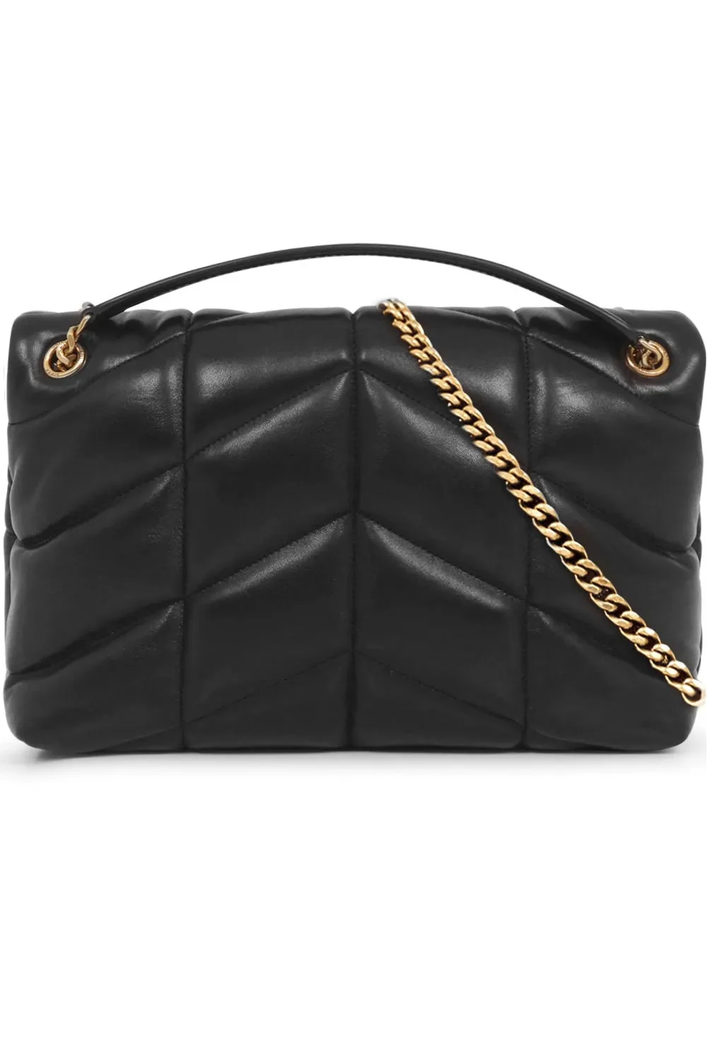 LOULOU SMALL PUFFER BAG | BLACK/GOLD
