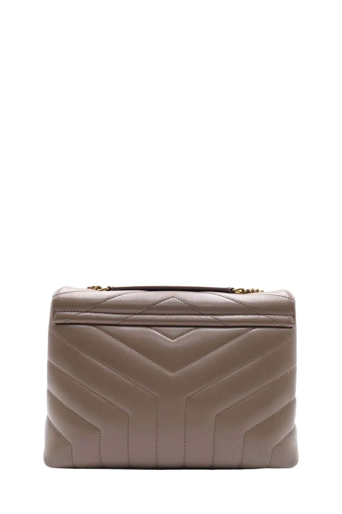 Loulou Small With Gold Hardware Dark Beige