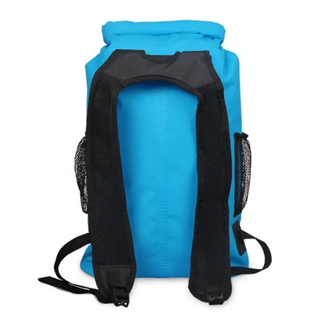 Outdoor Waterproof Dry Dual Shoulder Strap Bag Dry Sack PVC Barrel Bag, Capacity: 25L (Blue)