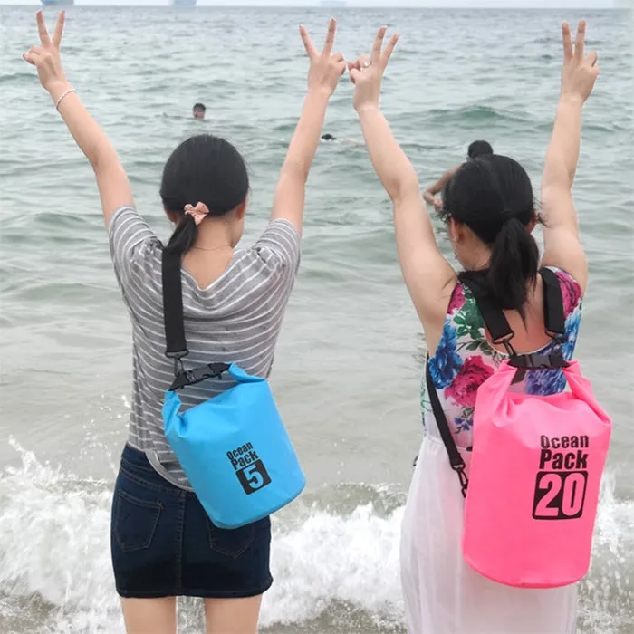 Outdoor Waterproof Single Shoulder Bag Dry Sack PVC Barrel Bag, Capacity: 10L (Sky Blue)