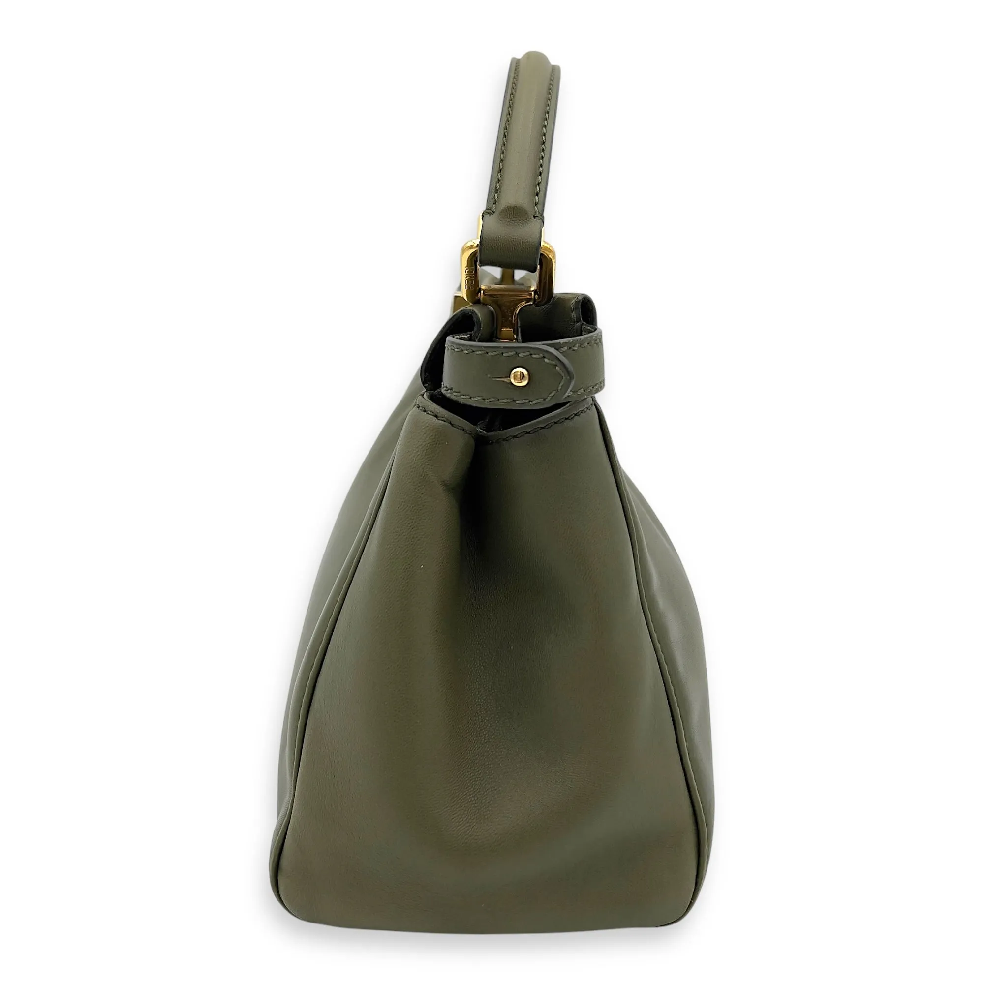 Peekaboo Crossbody Bag Small Green in Lambskin, Gold hardware