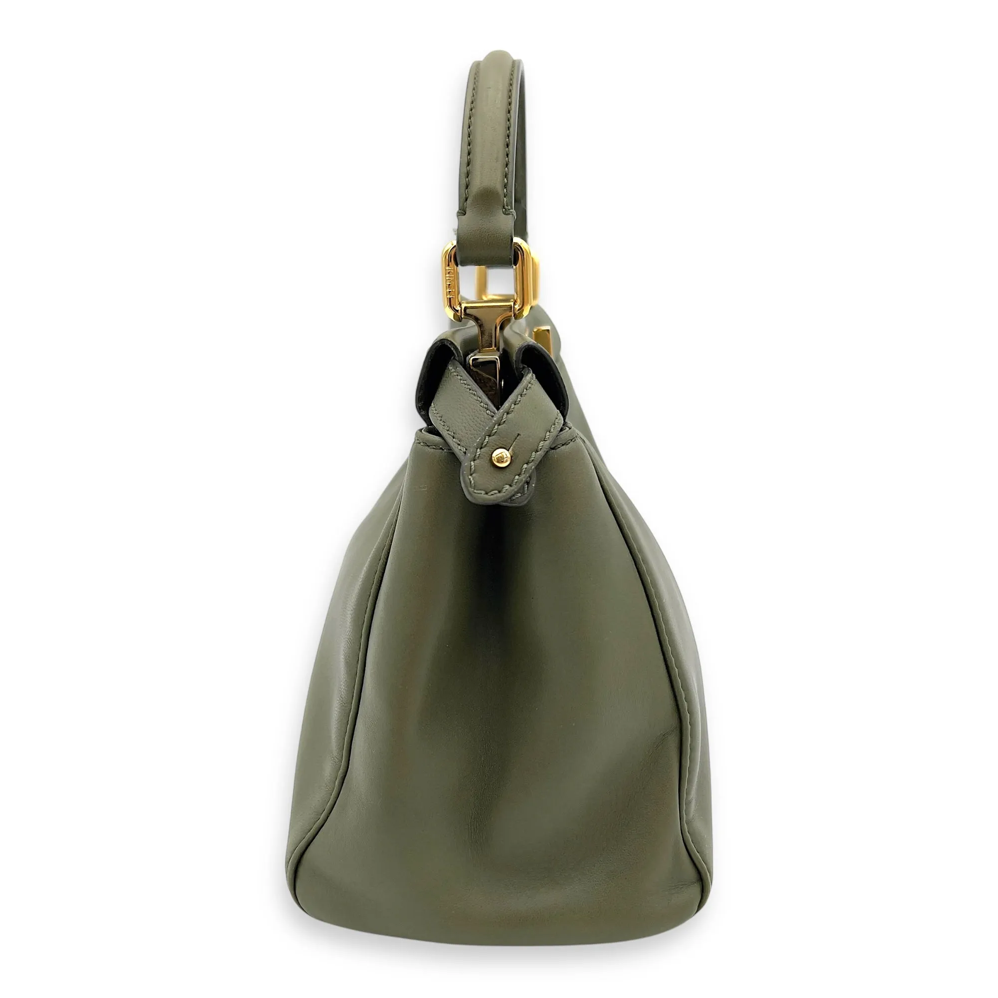Peekaboo Crossbody Bag Small Green in Lambskin, Gold hardware