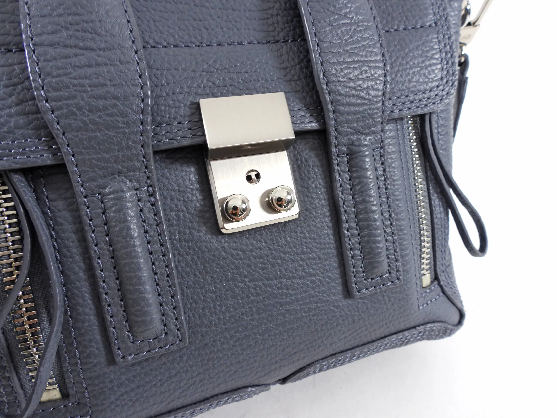 Phillip Lim Pashli Grey Grained Leather Mini Satchel Bag