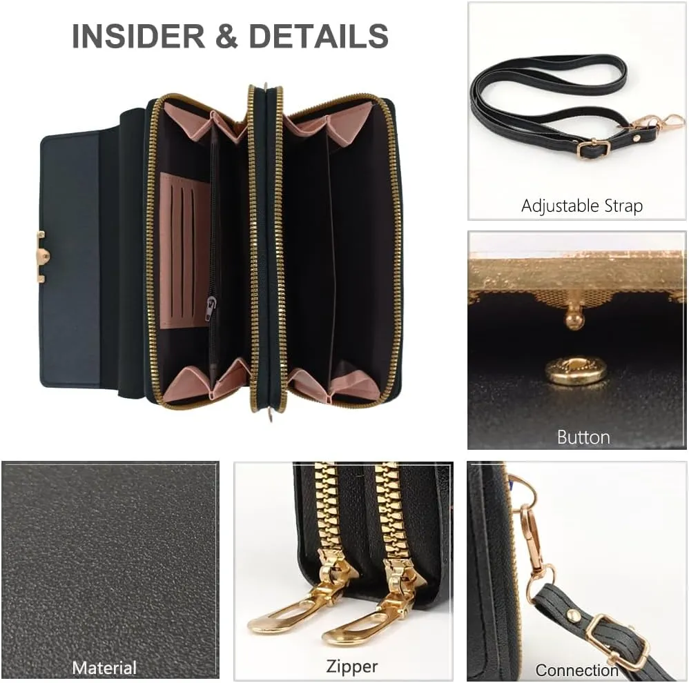 PORT&LOTUS Crossbody Handbag for Women PU Leather Bag