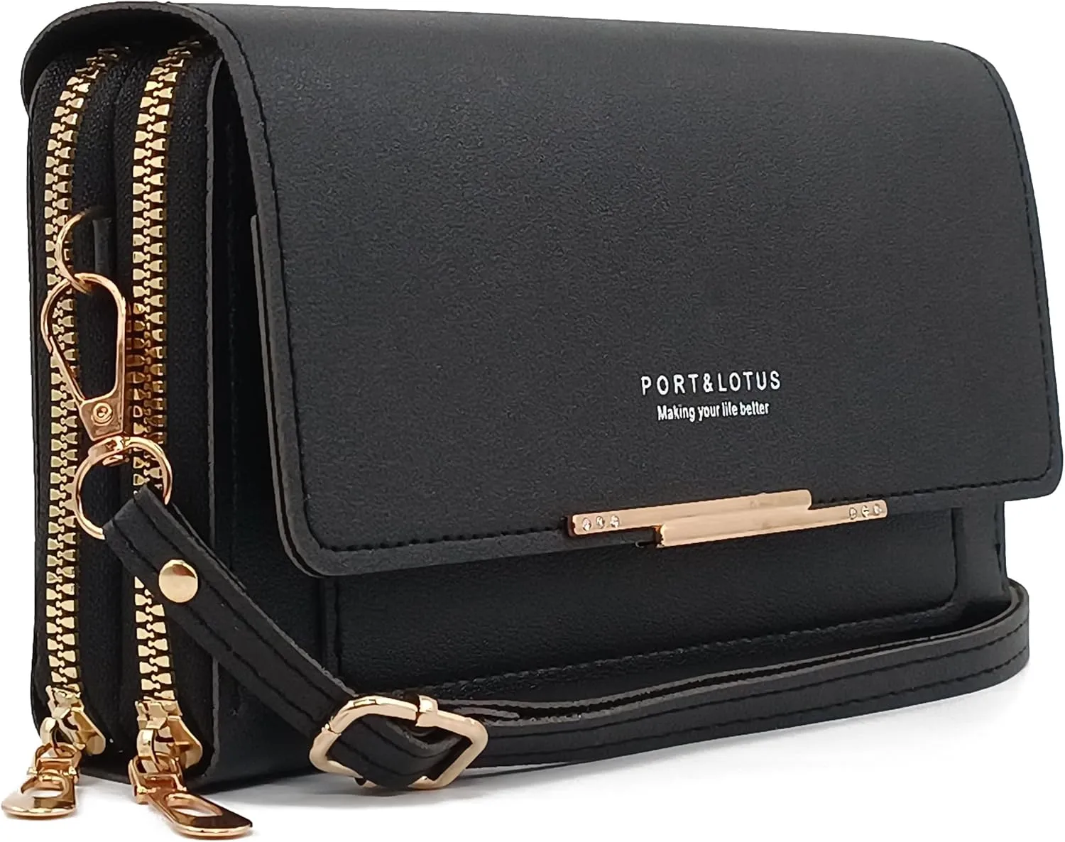 PORT&LOTUS Crossbody Handbag for Women PU Leather Bag