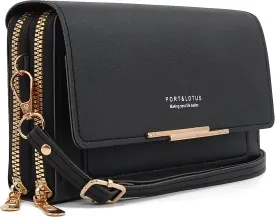 PORT&LOTUS Crossbody Handbag for Women PU Leather Bag