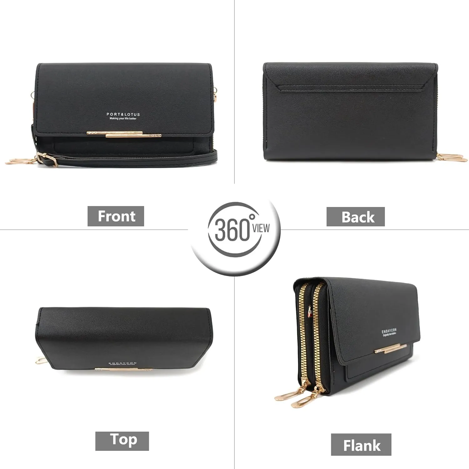 PORT&LOTUS Crossbody Handbag for Women PU Leather Bag