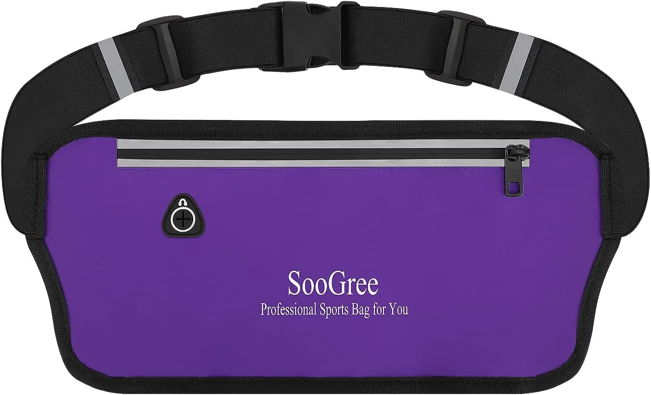 Running Belt Fanny Pack for Women Men Waterproof Waist Pack Runners Bag Slim Money belt Phone Holder for Sports Hiking Traveling Adjustable Strap Workout Pouch Lightweight Walking Jogging