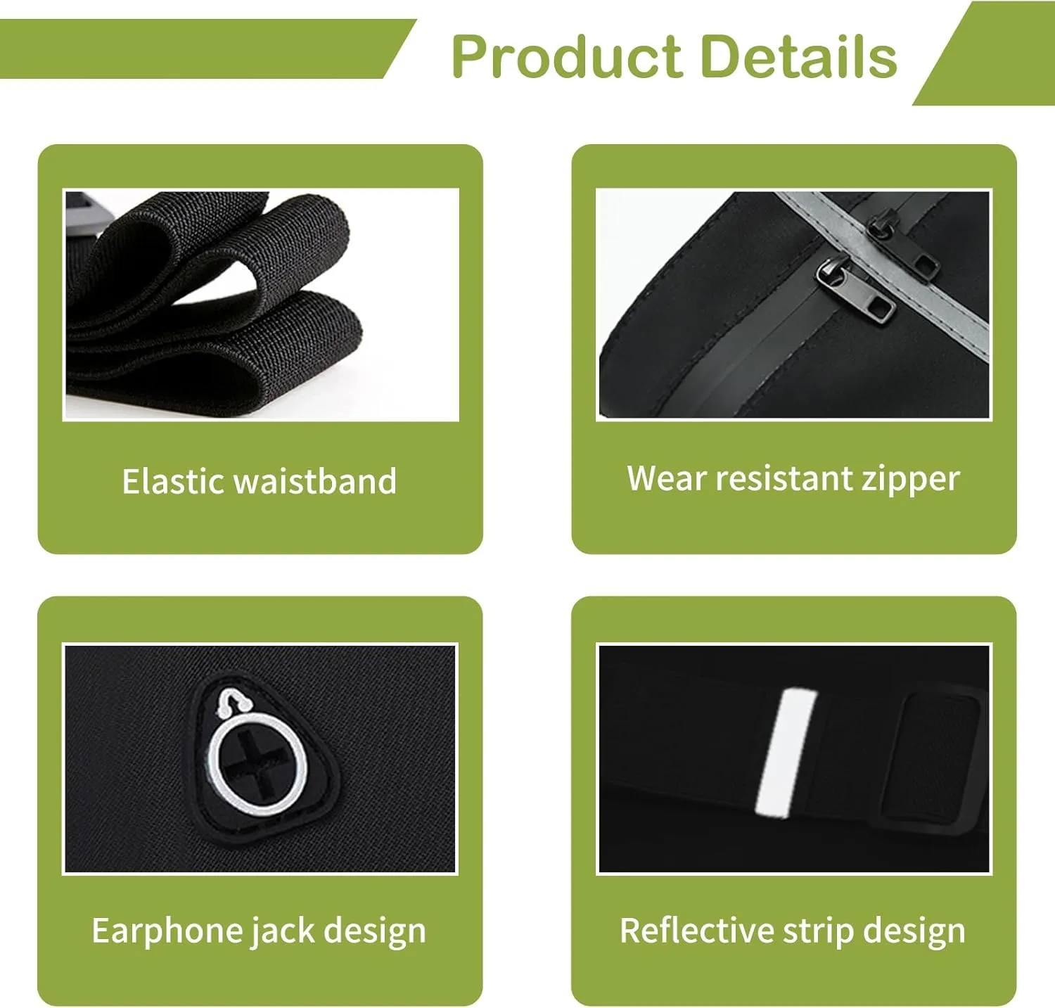 Running Belt Fanny Pack for Women Men Waterproof Waist Pack Runners Bag Slim Money Belt Phone Holder for Sports Hiking Traveling Adjustable Strap Workout Pouch Lightweight Walking Jogging
