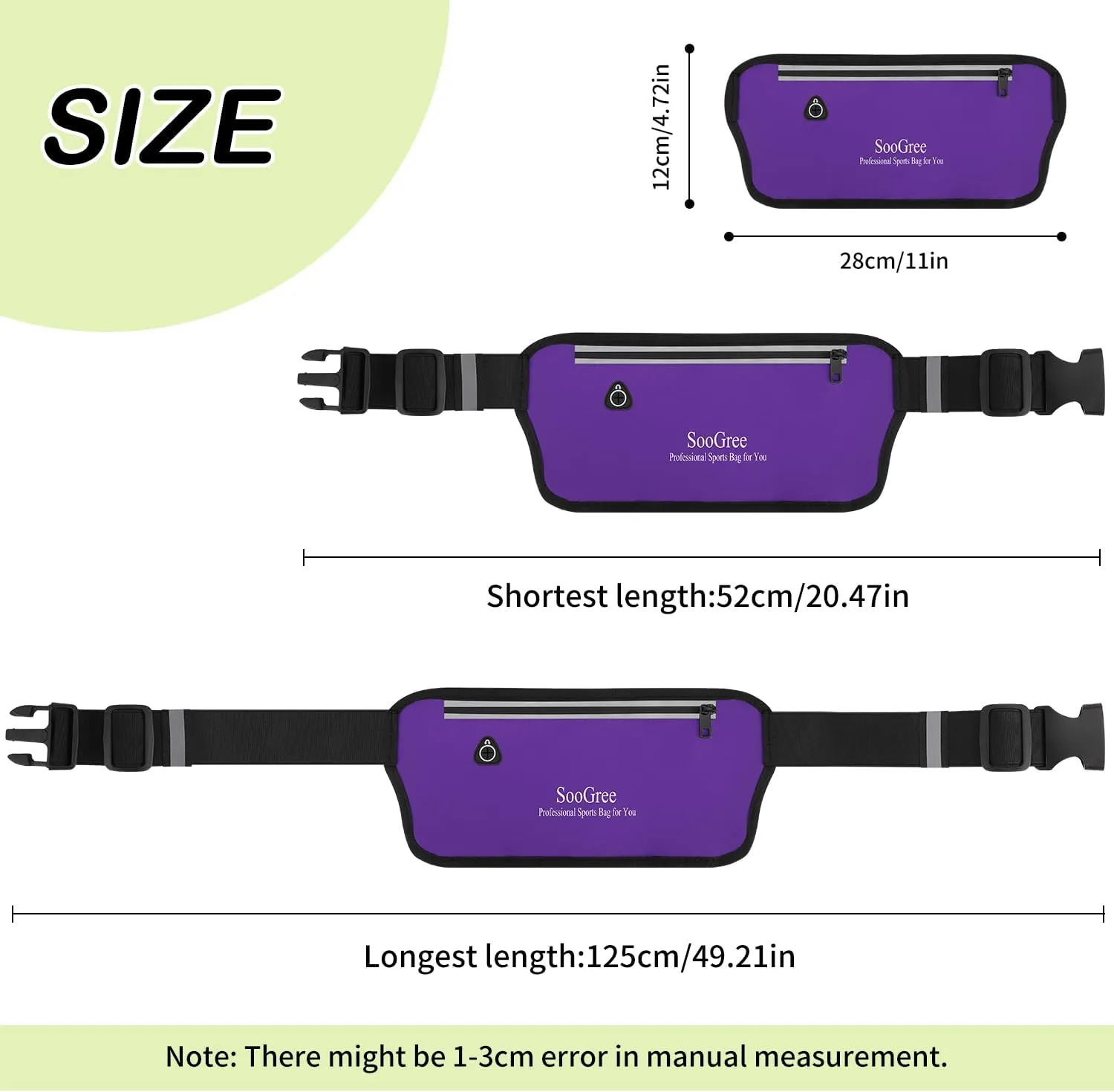 Running Belt Fanny Pack for Women Men Waterproof Waist Pack Runners Bag Slim Money belt Phone Holder for Sports Hiking Traveling Adjustable Strap Workout Pouch Lightweight Walking Jogging