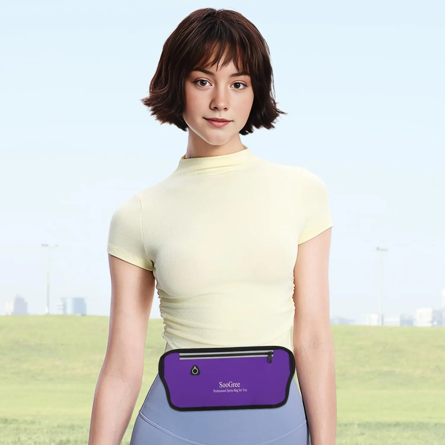 Running Belt Fanny Pack for Women Men Waterproof Waist Pack Runners Bag Slim Money belt Phone Holder for Sports Hiking Traveling Adjustable Strap Workout Pouch Lightweight Walking Jogging