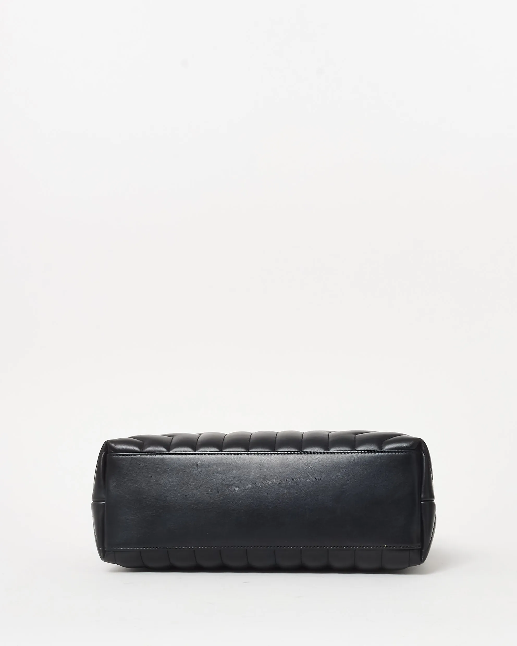 Saint Laurent Black Leather Matelassé Medium Loulou SHW