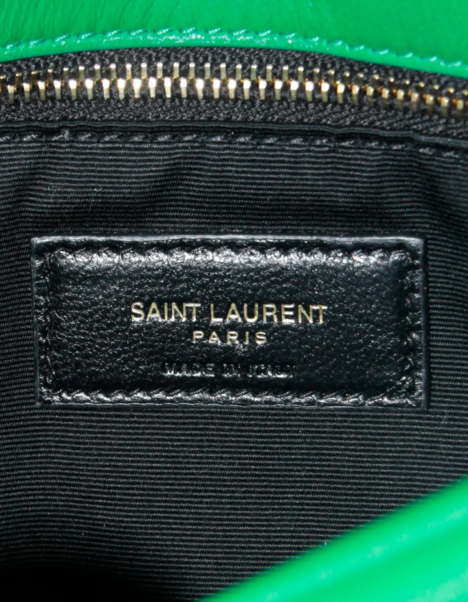Saint Laurent Vert Praire Green Leather Small Loulou Puffer Bag