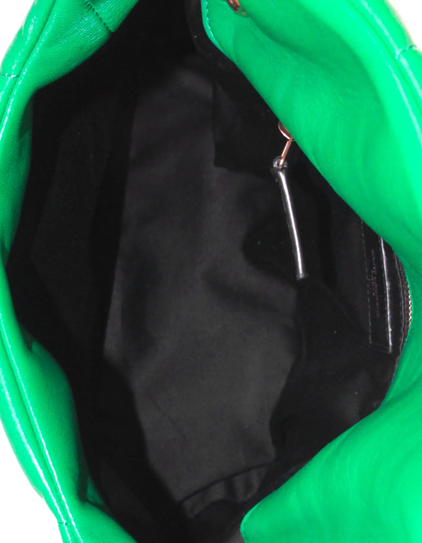 Saint Laurent Vert Praire Green Leather Small Loulou Puffer Bag