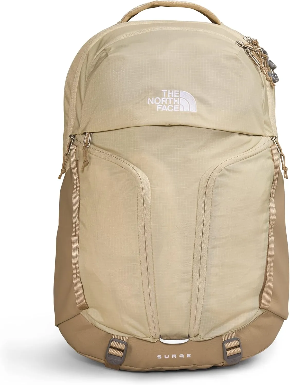 THE NORTH FACE Women's Surge Commuter Laptop Backpack, Gravel/Khaki Stone, One Size