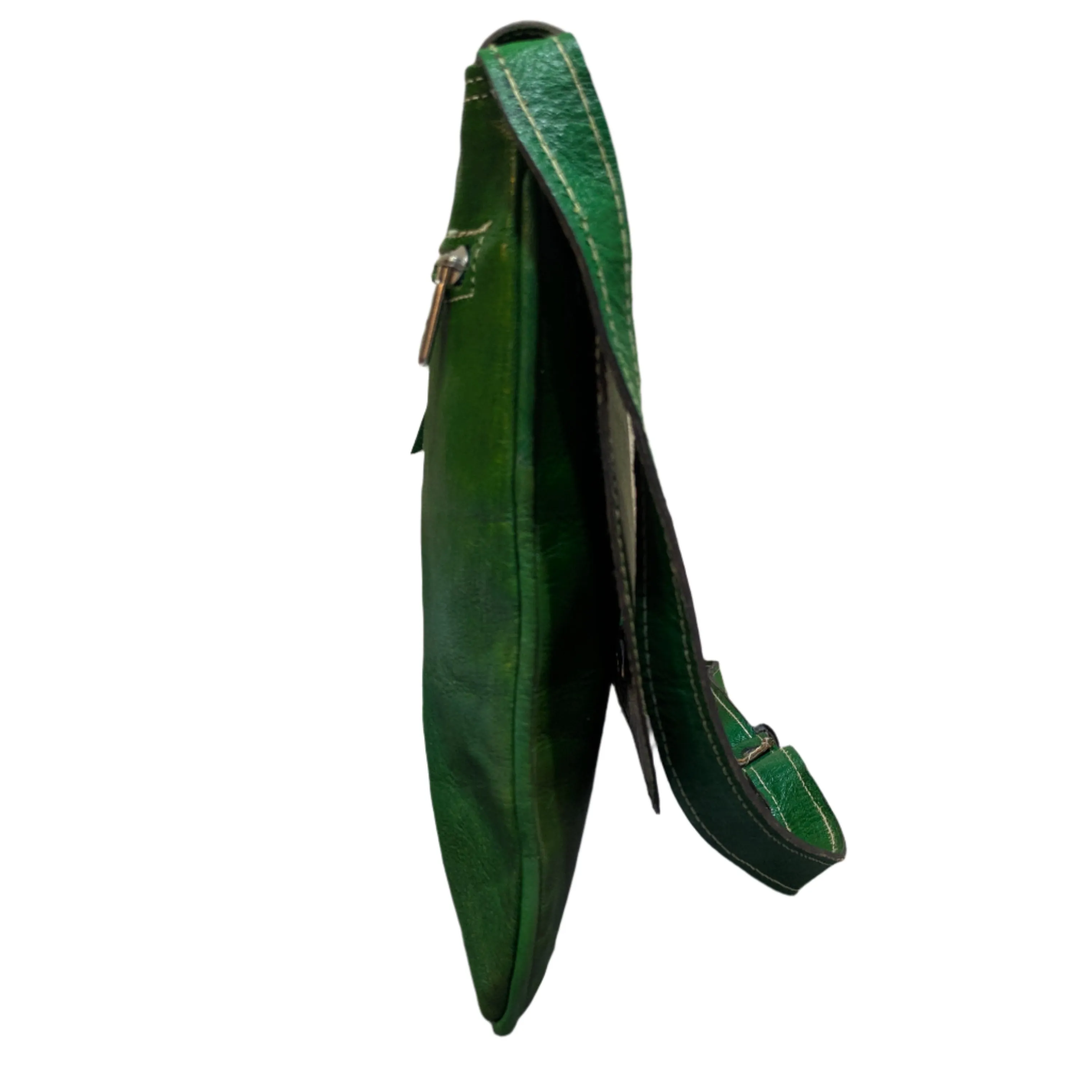 Timeresistance Leather Cross Body Bag in Green