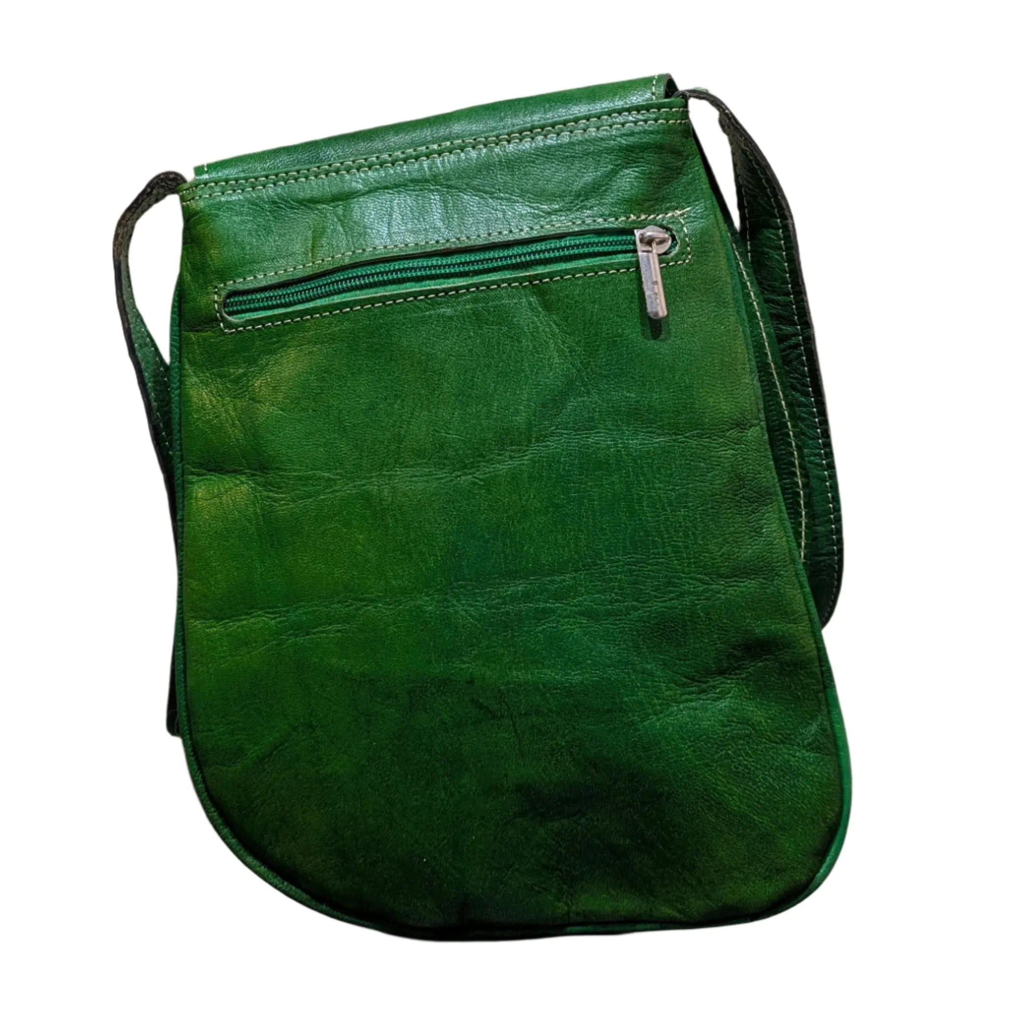 Timeresistance Leather Cross Body Bag in Green