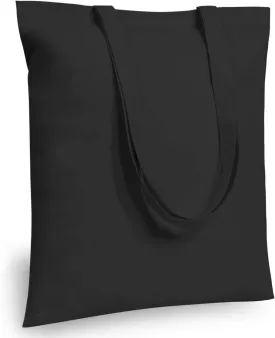 TOPDesign 5-Pack Economical 16"x15" Black Cotton Tote Bag, Lightweight Medium Reusable Grocery Shopping Cloth Bags, Suitable for DIY, Advertising, Promotion, Gift, Activity