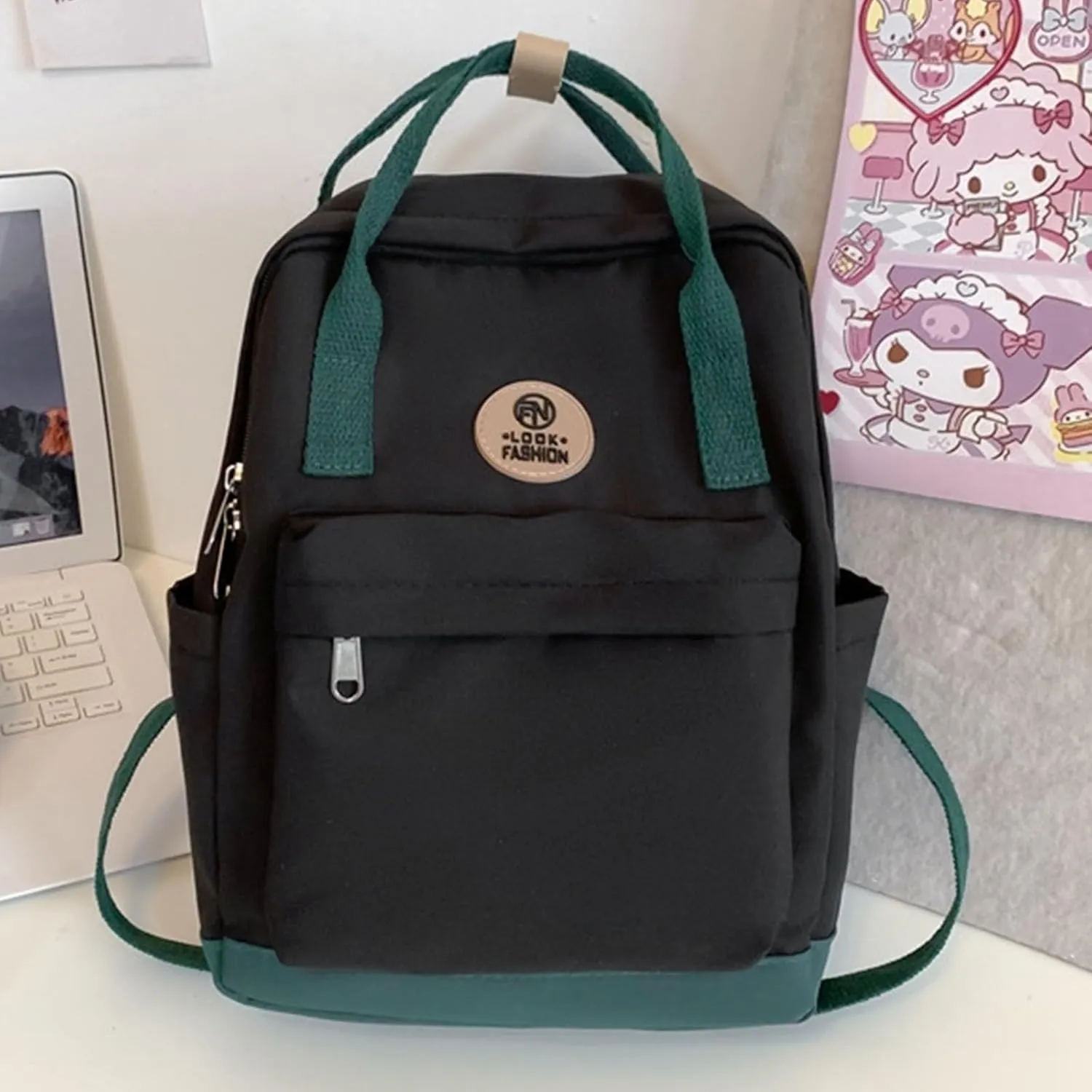 Travel Backpack Purse for Women Men Black Small backpack College Personal Item Travel Bag Cute Carry on Backpack for Women Lightweight Work Backpack