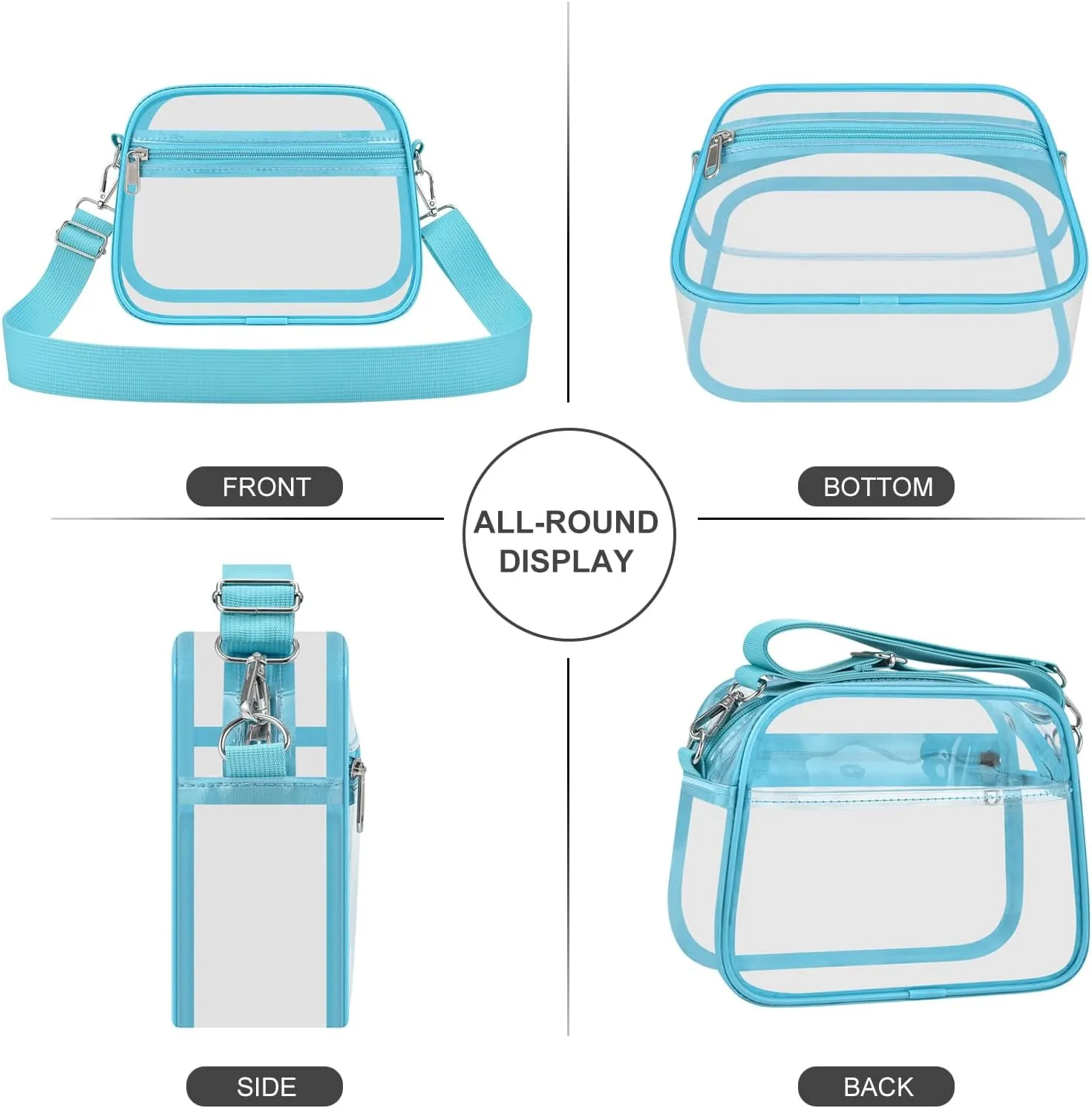 USPECLARE Clear Bag for Stadium Events Clear Purse for Women and Men for Sports Events Concerts Festivals