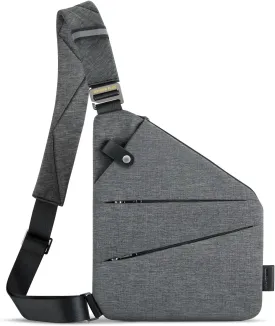 WANDER PLUS Left Shoulder Anti Theft Crossbody Travel Bag for Women Men, Slim Sling Bag with Adjustable Strap
