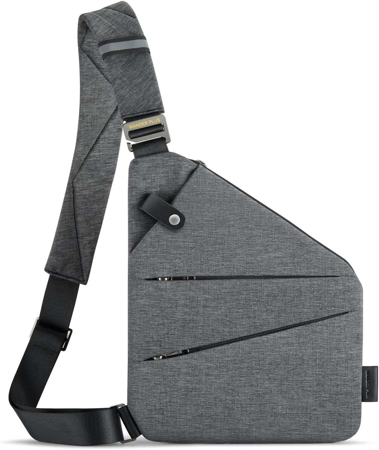 WANDER PLUS Left Shoulder Anti Theft Crossbody Travel Bag for Women Men, Slim Sling Bag with Adjustable Strap