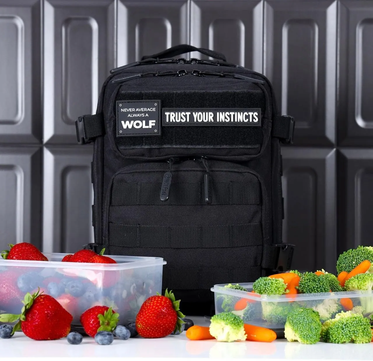WOLFpak 9L Mini Meal Prep Management Backpack (Alpha Black) Lunch Box, Cooler, Travel, Insulated Bag, Daypack
