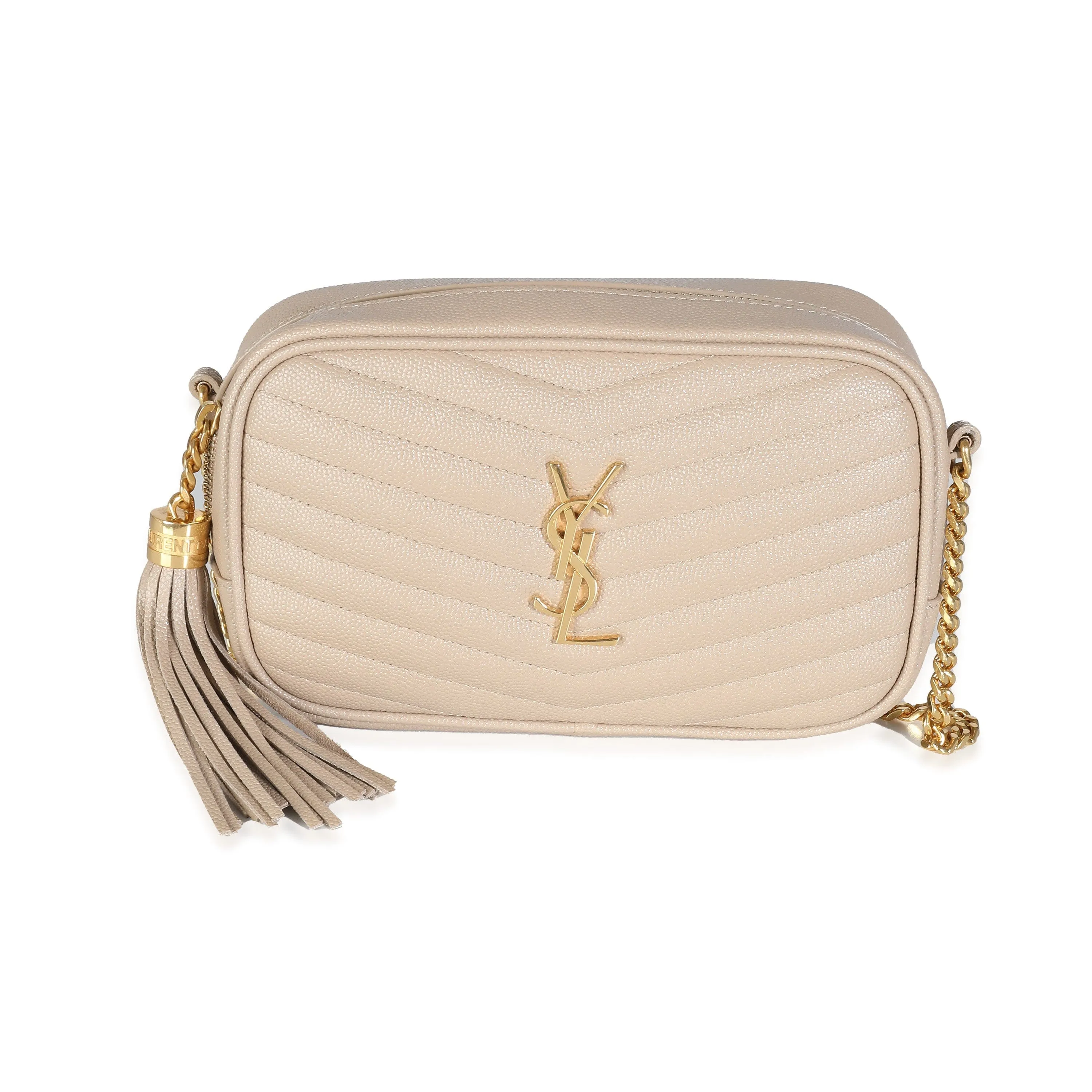 YSL Beige Grain De Poudre Mini Lou Camera Bag