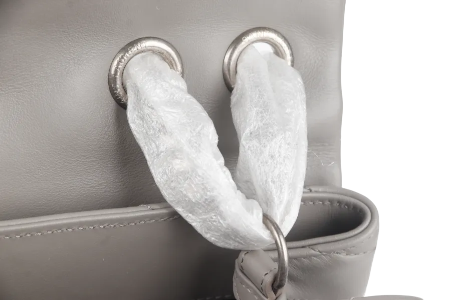 YVES SAINT LAURENT (YSL) LOULOU MEDIUM GREY CALFSKIN SILVER HARDWARE WITH CARD AND DUST COVER