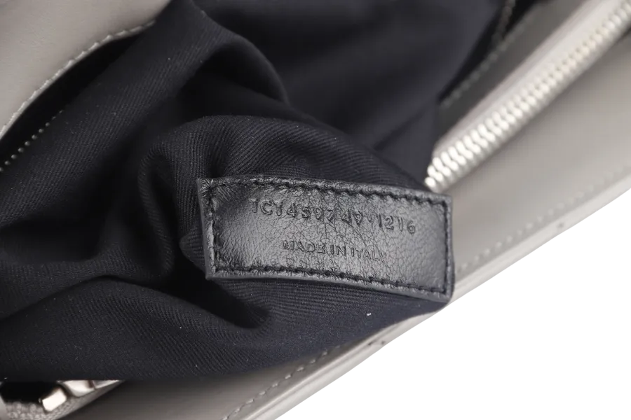 YVES SAINT LAURENT (YSL) LOULOU MEDIUM GREY CALFSKIN SILVER HARDWARE WITH CARD AND DUST COVER
